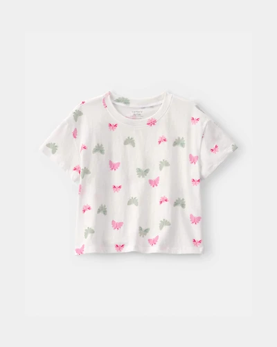 Toddler Girl Butterfly Tee - Ivory