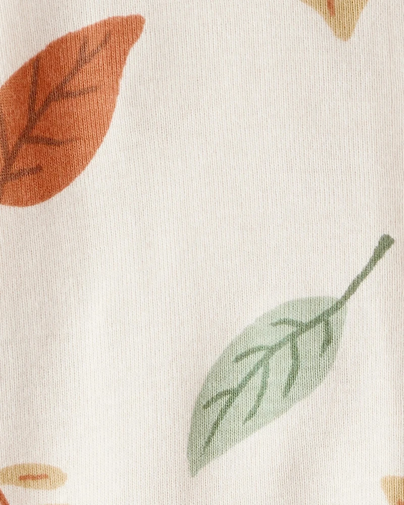 Baby Organic Cotton Sleep & Play Pyjamas Autumn Leaves Print