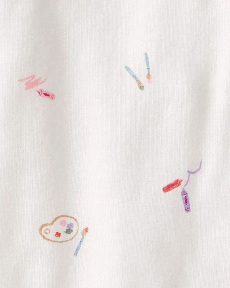 Baby Girl Art Print PurelySoft Sleeper- White