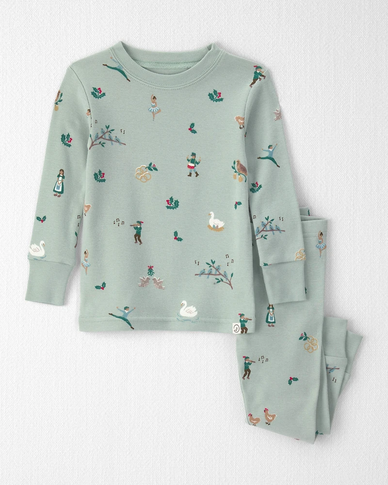 Baby 2-Piece Organic Cotton Pyjamas 12 Days of Christmas Print