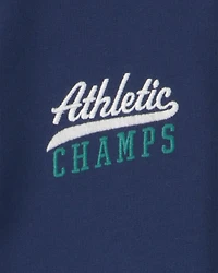 Boys 'Athletic Champs' Game Day French Terry Cardigan - Navy Blue