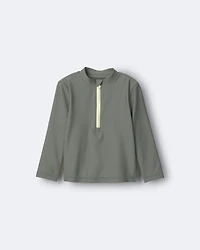 Toddler Half-Zip Long-Sleeve Rashguard - Sage