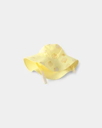 Baby Girl Seashell Reversible Swim Hat - Yellow