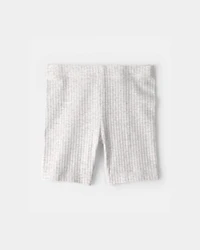 Toddler Girl Rib Bike Shorts - Grey