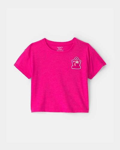 Baby Girl 'My Bag's All Packed' Summer Graphic Tee - Pink
