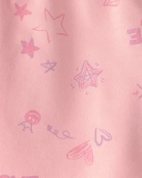 Girls Star French Terry Shorts - Pink