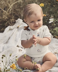 Baby Girl 2-Piece Organic Cotton Floral-Print Sweater Set