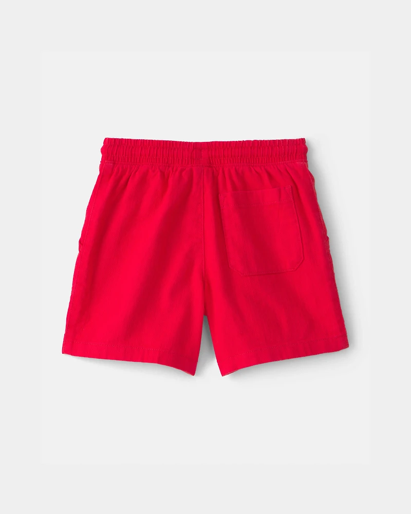 Boys Twill Shorts - Red