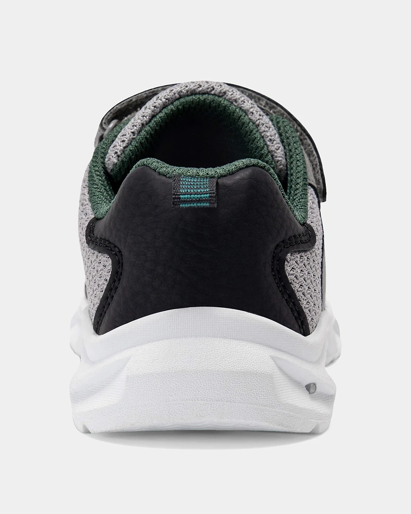 Toddler Boy Dinosaur Athletic Sneakers - Grey/White