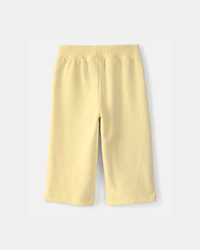 Baby Girl French Terry Wide-Leg Active Pants - Yellow