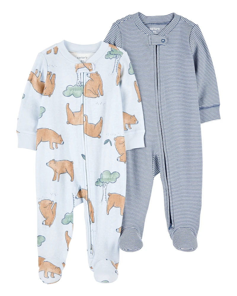 Baby 2-Pack 2-Way Zip Cotton Sleeper