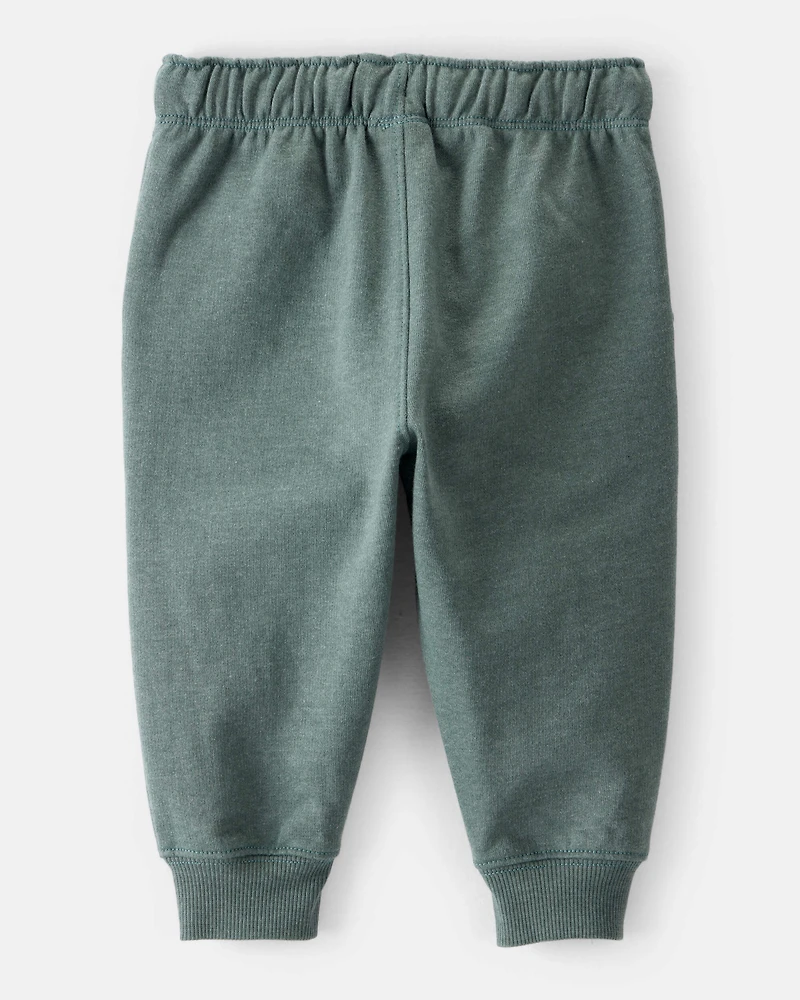Baby Boy Solid Fleece Cotton Jogger - Green