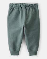 Baby Boy Solid Fleece Cotton Jogger - Green