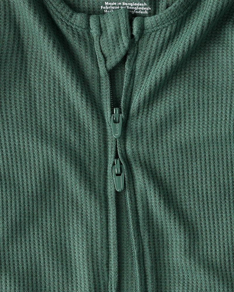 Baby Solid Print PurelySoft Long-Sleeve Sleeper - Green