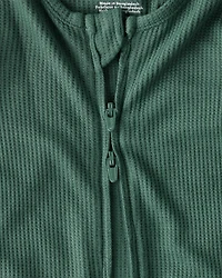 Baby Solid Print PurelySoft Long-Sleeve Sleeper - Green