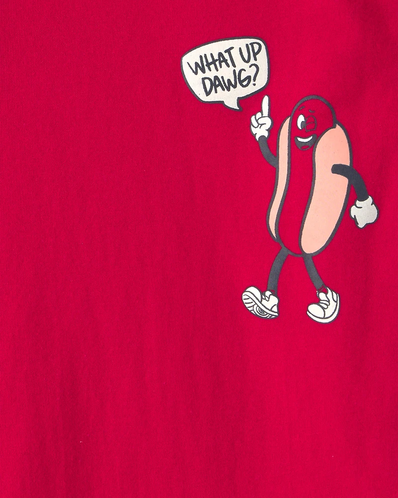 Toddler Boy Hot Dog Graphic Tee - Red