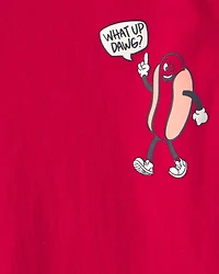 Toddler Boy Hot Dog Graphic Tee - Red