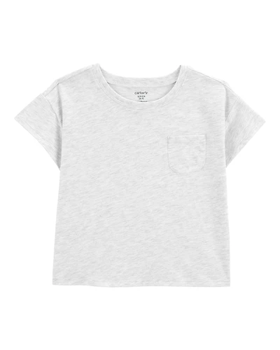 Kid Solid Short-Sleeve Fashion Top - Grey