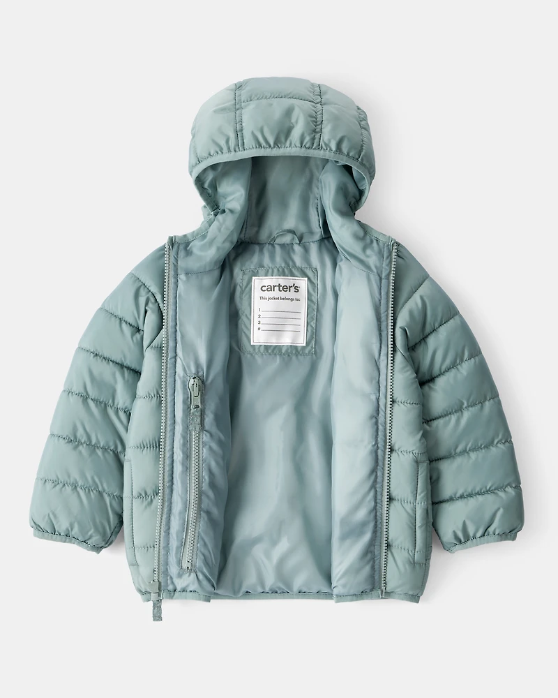 Toddler Hooded Puffer Jacket - Green