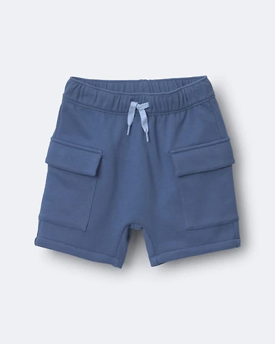 Toddler Boy French Terry Cargo Shorts - Slate Blue