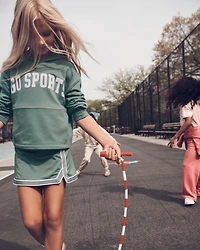 Girls Go Sports Cotton Long-Sleeve Hoodie - Green