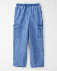 Kid Organic Cotton Chambray Cargo Pants
