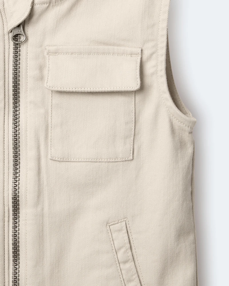 Toddler Zip-Up Vest - Khaki