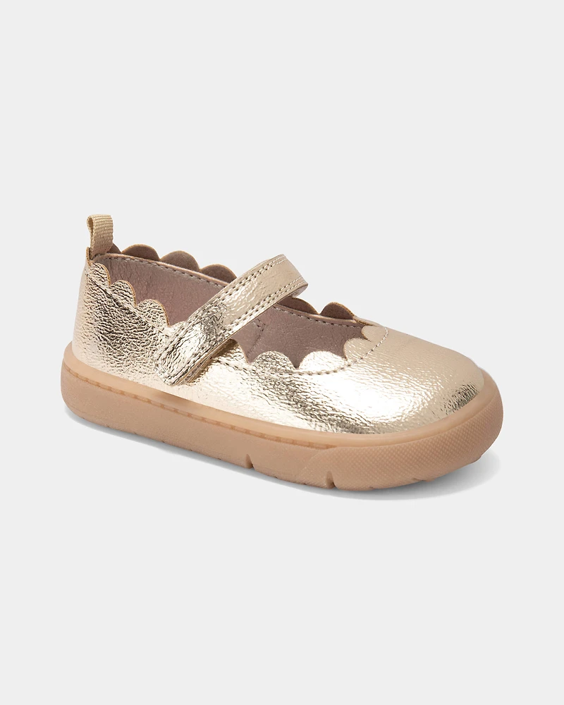 Baby Girl Every Step® First Walker Shiny Dress Shoes - Gold