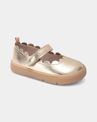 Baby Girl Every Step® First Walker Shiny Dress Shoes - Gold