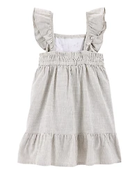 Toddler Girl Striped Flutter-Sleeve Dress