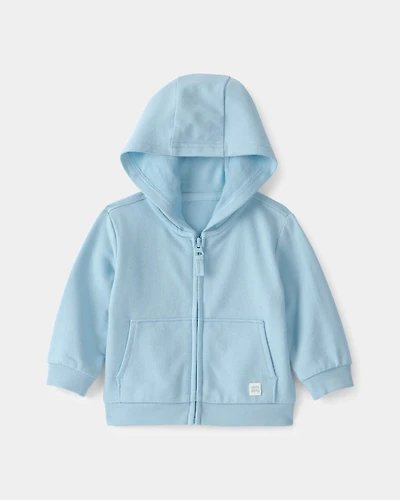 Baby French Terry Zip-Up Hoodie - Blue