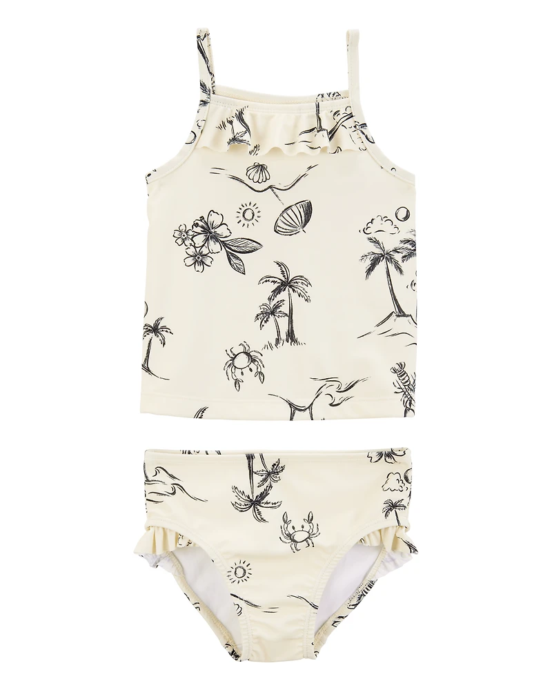 Toddler 2-Piece Beach Print Tankini Set