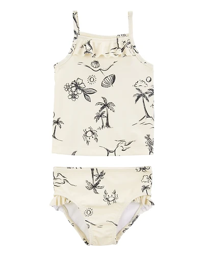 Toddler 2-Piece Beach Print Tankini Set