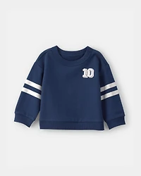 Baby Boy Varsity French Terry Pullover Sweatshirt - Blue