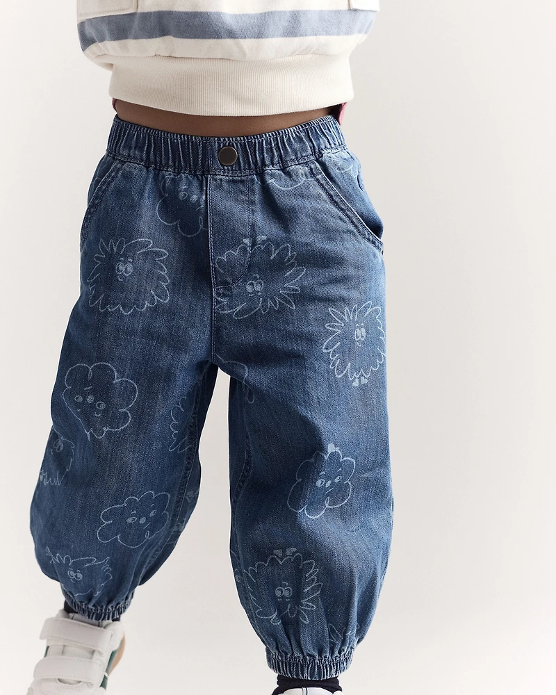 Toddler Squish Jump Rope Jogger Denim - Blue