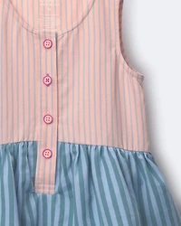 Toddler Girl Tiered Drop-Waist Dress Stripes - Blue/Purple
