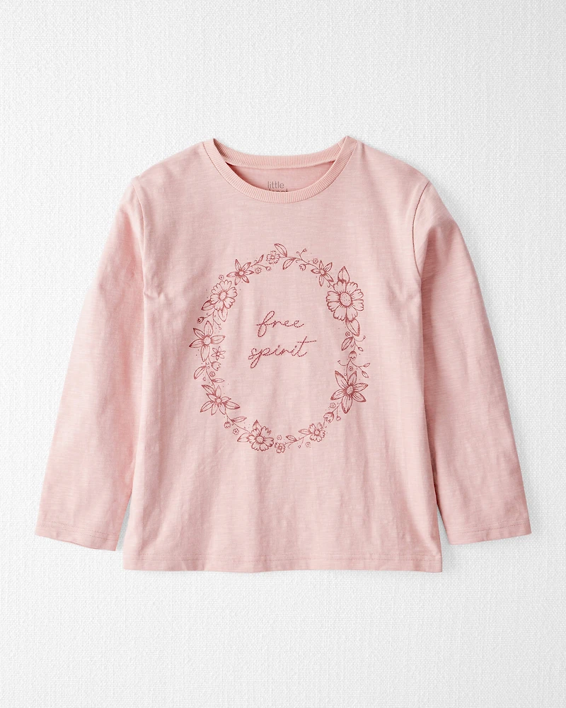 Girls Organic Cotton Free Spirit Long-Sleeve Jersey Tee