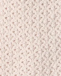 Baby Girl Organic Cotton Sweater Romper Cream