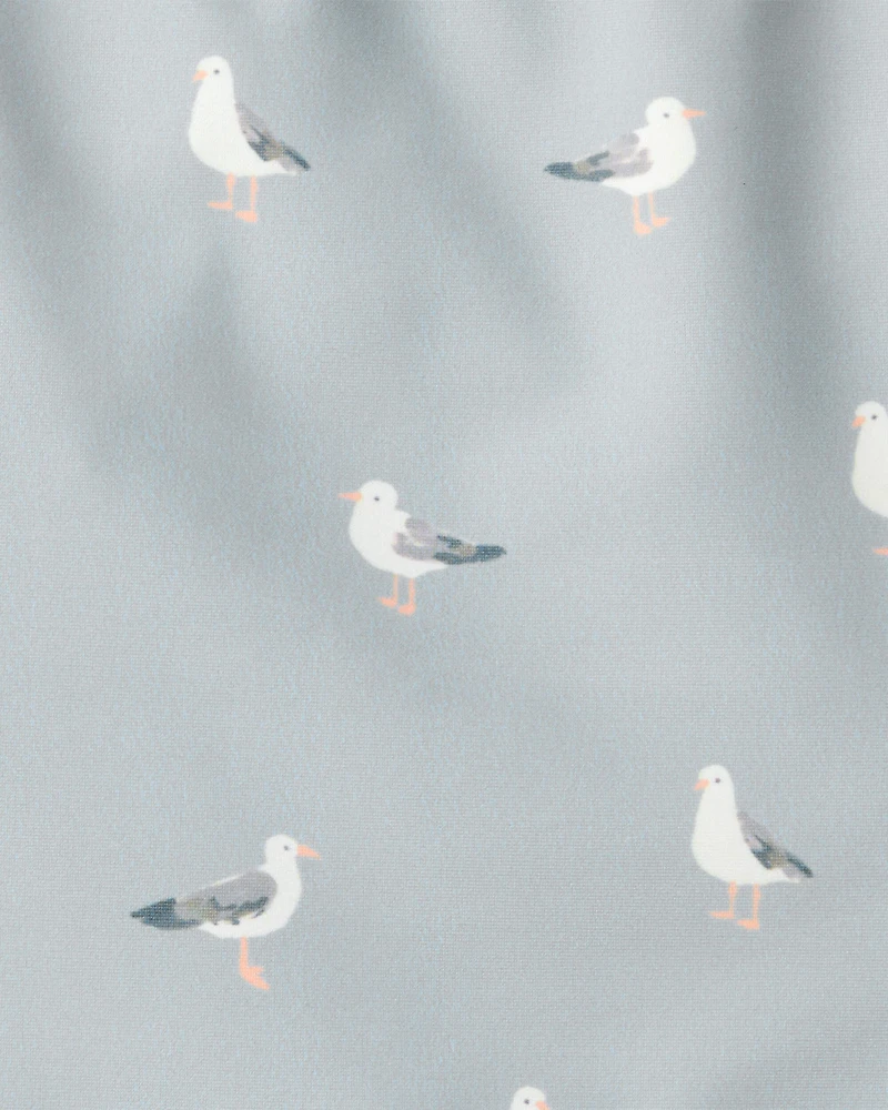 Toddler Girl Recycled Seagull-Print Swimsuit