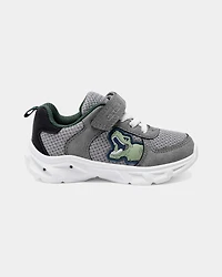 Toddler Boy Dinosaur Athletic Sneakers - Grey/White
