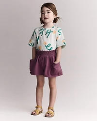 Toddler Girl High-Low Dolman Tee Floral Print - Light Green