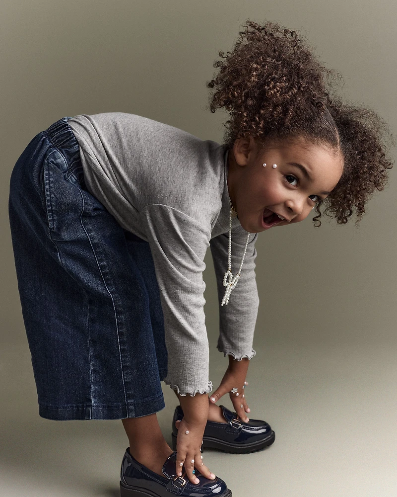 Toddler Girl Mock Neck Long-Sleeve Top - Heather Grey