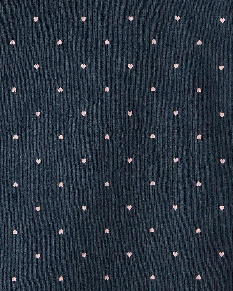 Baby Girl 4-Pack Unicorn Heart Print;Star Print Long-Sleeve Multipack Bodysuits - Navy Blue/White