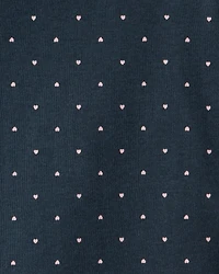 Baby Girl 4-Pack Unicorn Heart Print;Star Print Long-Sleeve Multipack Bodysuits - Navy Blue/White