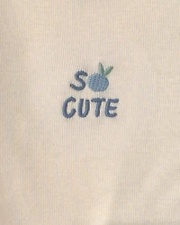 Baby Girl 3-Piece Blueberry Bodysuit & Pant Set - Blue/Ivory