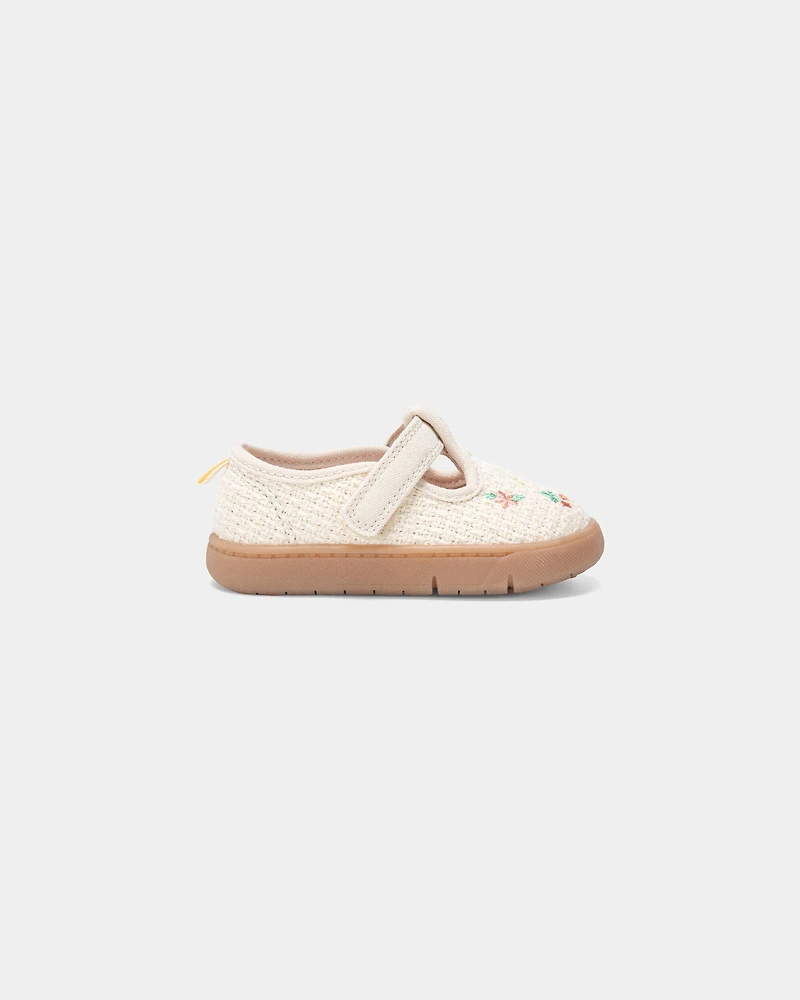 Baby Girl Every Step® First Walker Floral Casual Shoes - Khaki