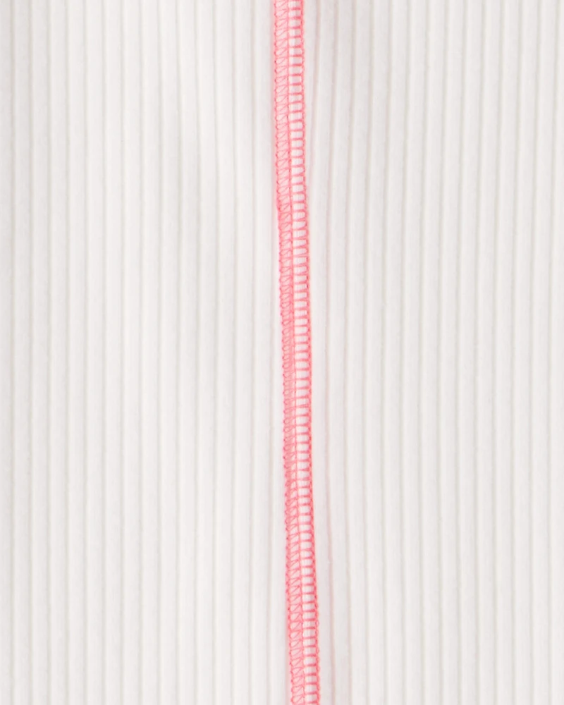 Girls Active Rib Long-Sleeve Top - Cream