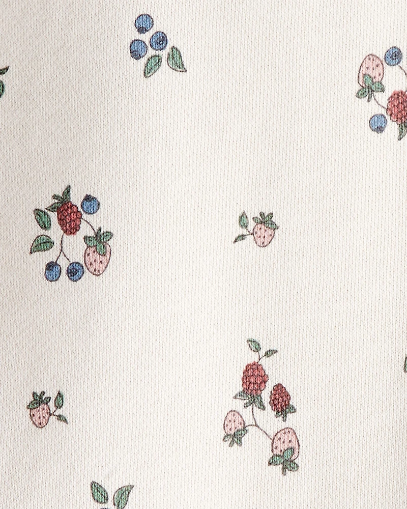 Toddler Girl Organic Cotton French Terry Sweatshirt Berry Blossom Print