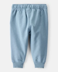 Baby Boy Solid Fleece Cotton Jogger - Blue