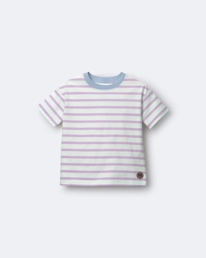 Toddler Relaxed Tee Stripes- Blue/Purple